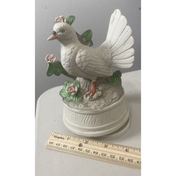 Unbranded Other - Vintage White Dove On Tree Rotating Music Box Figurine